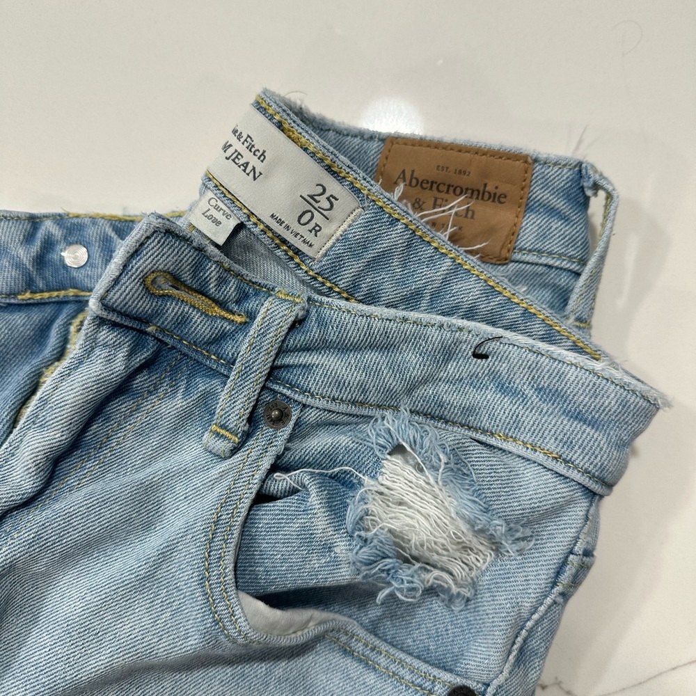 Abercrombie & Fitch Light Blue Ripped Jeans